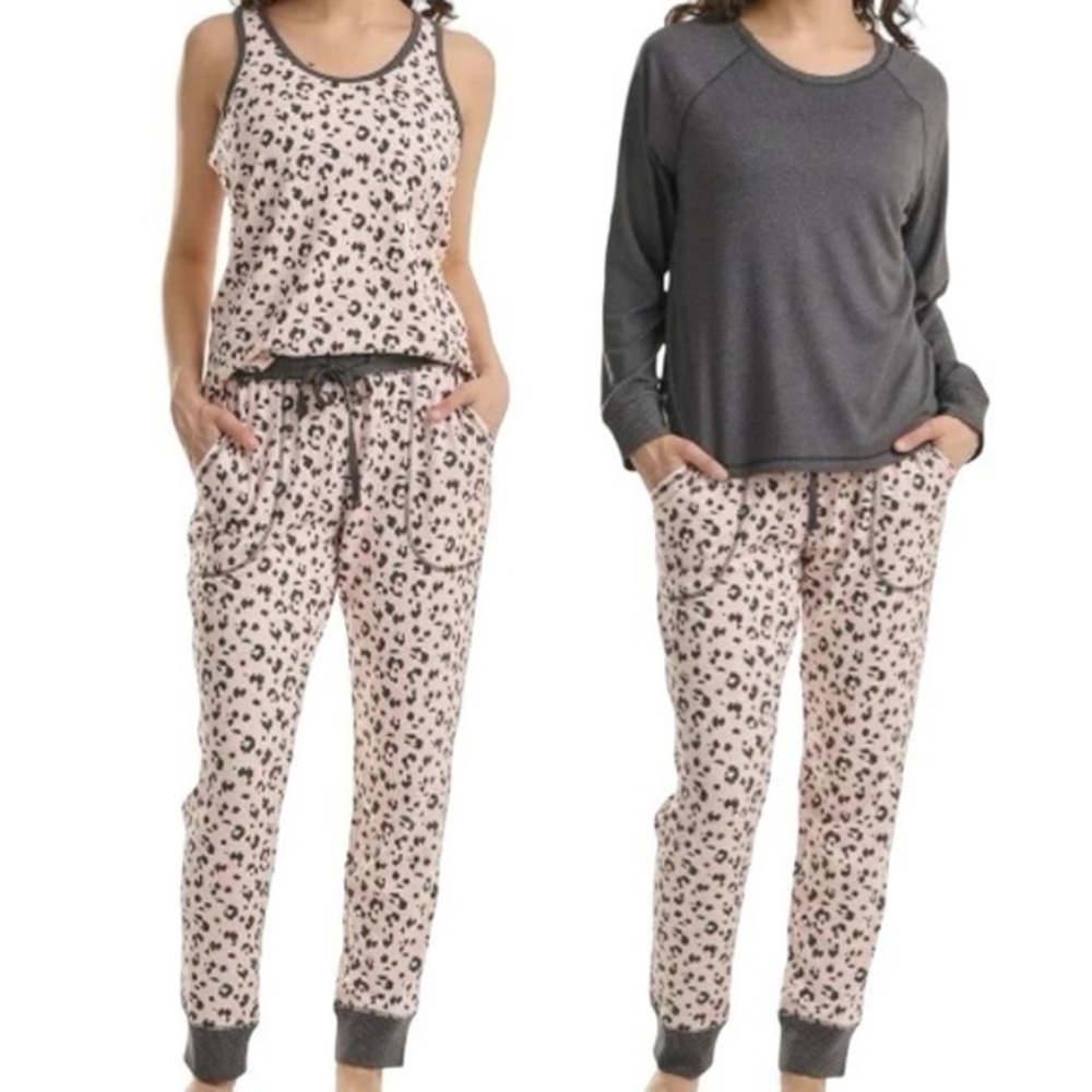 Karen Neuburger Live Love Lounge 3 pc Lounge Set  XL Pink Heather Animal Print